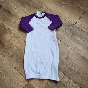 0-3 Purple and White Baby Sleep Gown